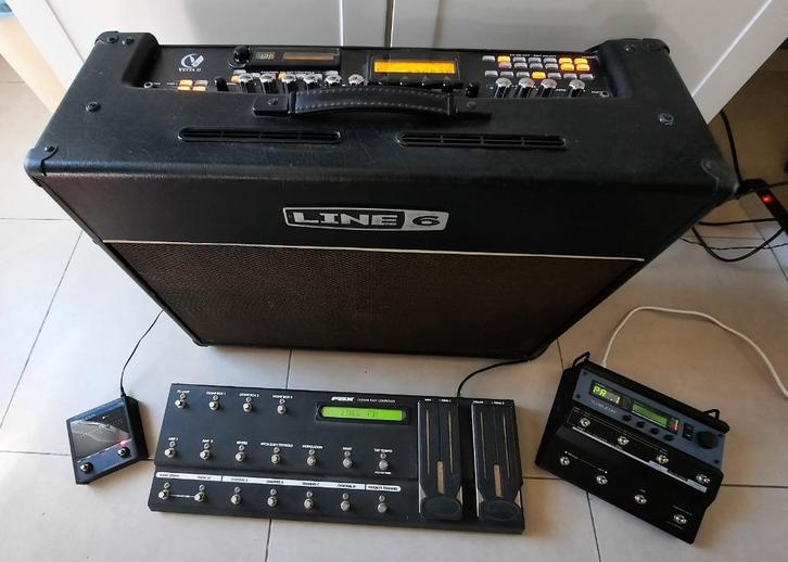 Line6 500Wts versterker + dubbel pedaal, Muziek en Instrumenten, Versterkers | Bas en Gitaar, Zo goed als nieuw, Gitaar, 100 watt of meer