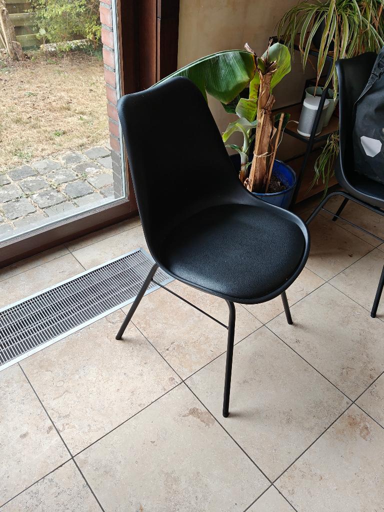 Stoelen (5), Huis en Inrichting, Stoelen, Zo goed als nieuw, Vijf, Zes of meer stoelen, Metaal, Overige materialen, Zwart, Ophalen