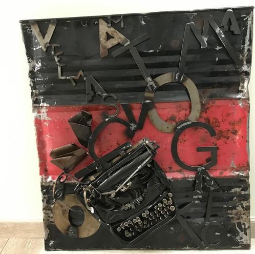 Trash art typewriter, Antiek en Kunst, Kunst | Overige Kunst, Ophalen
