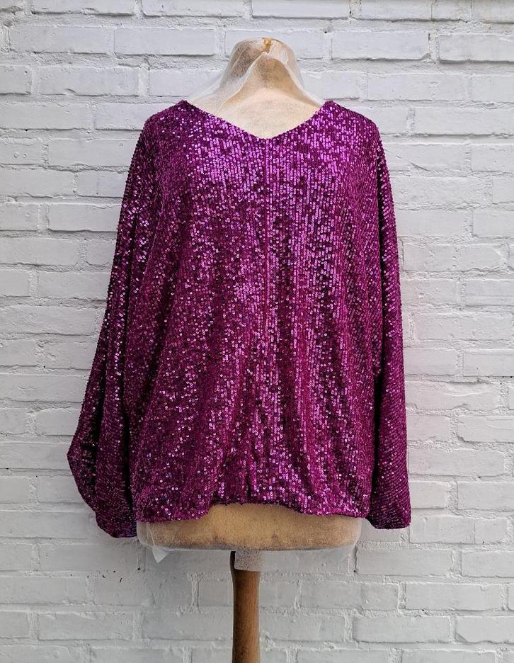 feestelijke glitterblouse, Vêtements | Femmes, Blouses & Tuniques, Comme neuf, Taille 46/48 (XL) ou plus grande, Rose, Enlèvement ou Envoi