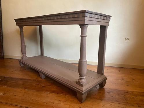 19e eeuwse Sidetable Wandtafel Muurtafel dubbel plateau, Antiek en Kunst, Antiek | Meubels | Tafels, Ophalen