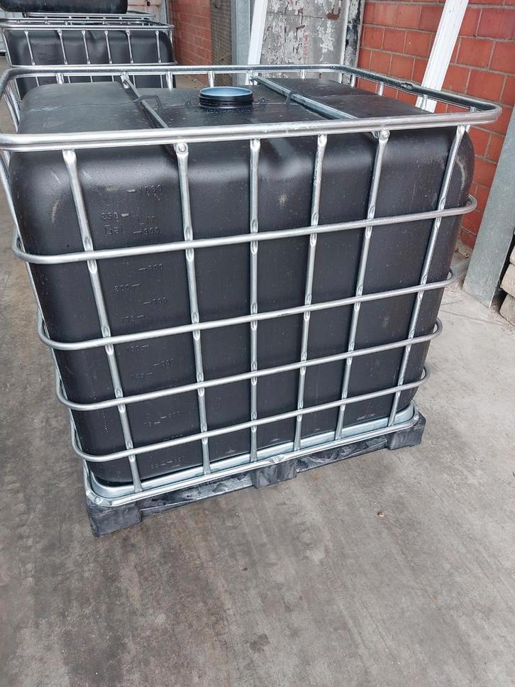 Black IBC est un ancien aliment anti-algues de 1000 litres (, Jardin & Terrasse, Barils de pluie, Comme neuf, 150 litres ou plus