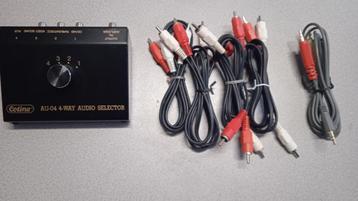 4-weg audioschakelaar - 3 RCA + 1 mini-jack beschikbaar voor biedingen