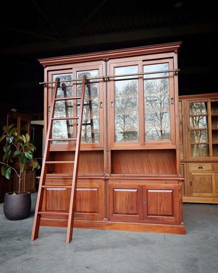 Prachtige hoge Notariskast | Apothekerskast | Ladder #2437, Antiek en Kunst, Antiek | Meubels | Kasten, Ophalen of Verzenden