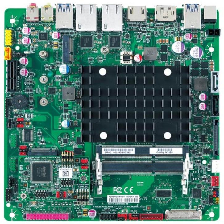 Mitac PD10AI-N3350 - thin M-ITX, Computers en Software, Moederborden, Gebruikt, Intel, DDR3, Ophalen of Verzenden