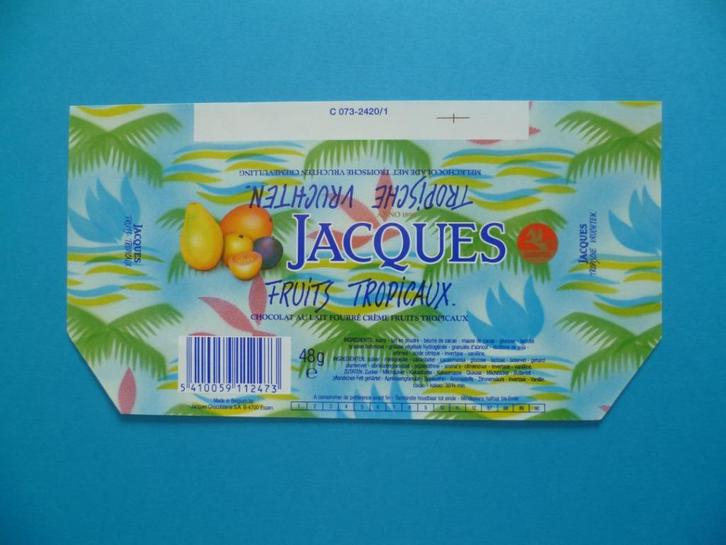 Chocolade Jacques chocolat emballage omslagen wikkels 1980, Verzamelen, Overige Verzamelen, Nieuw, Ophalen of Verzenden