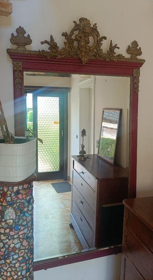 Spiegel met facetrand in kader, Huis en Inrichting, Woonaccessoires | Spiegels, Gebruikt, 75 tot 100 cm, 150 tot 200 cm, Rechthoekig