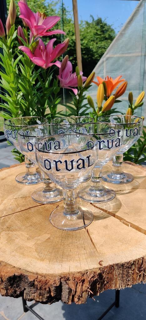6 x Orval glazen, Verzamelen, Biermerken, Zo goed als nieuw, Glas of Glazen, Overige merken, Ophalen