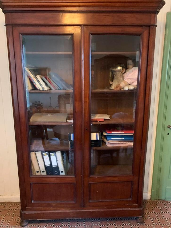 Élégante bibliothèque vitré, Maison & Meubles, Armoires | Bibliothèques, Utilisé, Enlèvement
