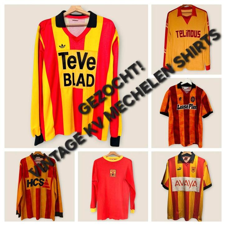 Gezocht: Vintage KV Mechelen shirts, Sport en Fitness, Voetbal, Ophalen of Verzenden