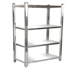 Horeca Stelling met 4 legborden RVS | 150 x 50 x 155 cm, Ophalen of Verzenden, Nieuw