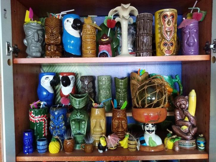 tikibar ,tikimugs, coctail mugs, Antiek en Kunst, Curiosa en Brocante, Ophalen