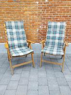 Tuinstoelen met kussens, Ophalen, Gebruikt, Hout, Verstelbaar