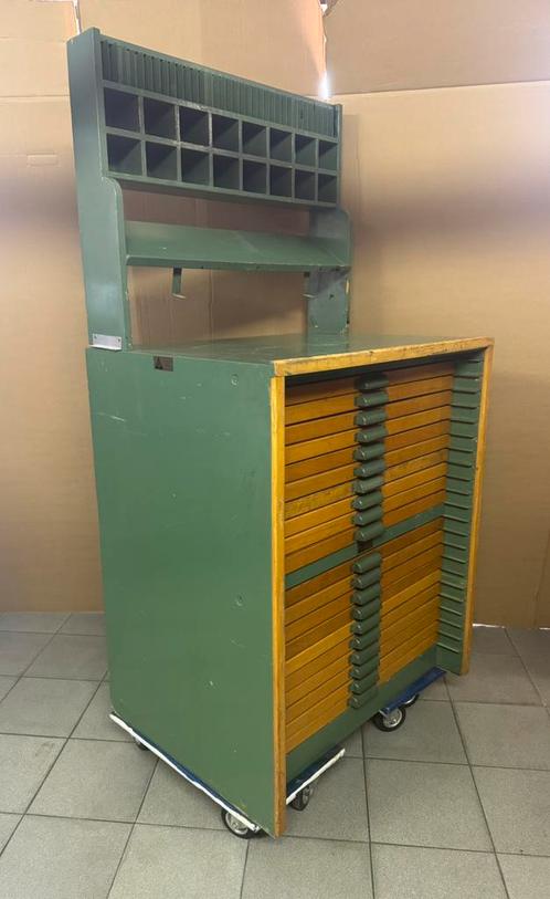 letterkast / zetbok / drukkerijkast met opzetstuk, Antiek en Kunst, Curiosa en Brocante, Ophalen
