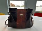 Vintage handtas slangenleer, Enlèvement ou Envoi, Utilisé, Brun, Sac à main