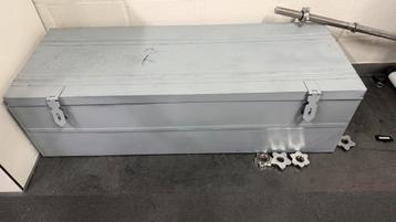 Metalen opbergkist Leger, Huis en Inrichting, Woonaccessoires | Kisten, Ophalen, Gebruikt