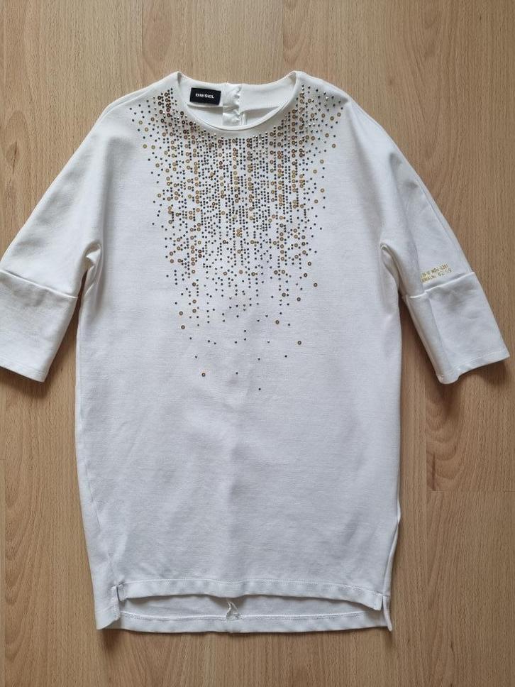 Witte jurk - Diesel - maat 140, Kinderen en Baby's, Kinderkleding | Maat 140, Zo goed als nieuw, Meisje, Jurk of Rok, Ophalen of Verzenden