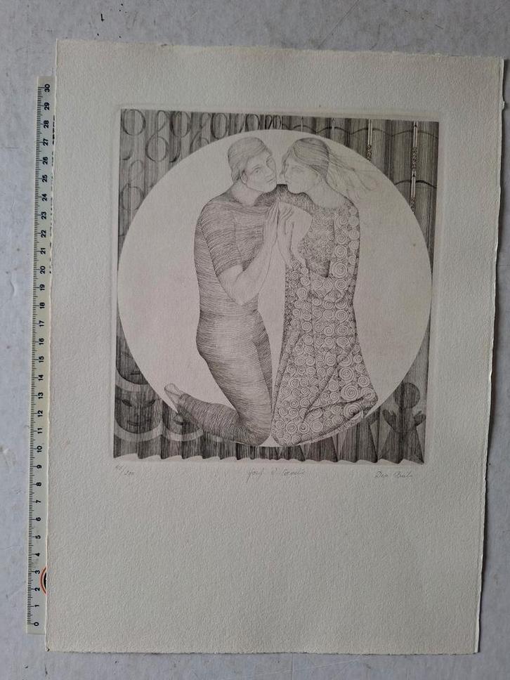 Gevoelige ets Jozef W. Cornelis "Den Bril", Antiek en Kunst, Kunst | Etsen en Gravures, Ophalen of Verzenden