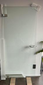 2 glazen deuren alu scharnieren en klinken, Ophalen, 80 tot 100 cm, Binnendeur, 200 tot 215 cm