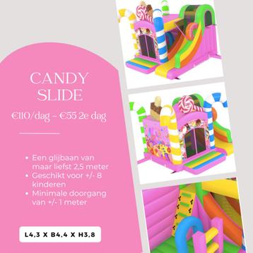 Springkasteel CANDY SLIDE te huur beschikbaar voor biedingen
