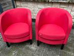 Gratis: Twee rode fauteuils; 70 cm hoog, Ophalen, Gebruikt, Minder dan 75 cm, 50 tot 75 cm