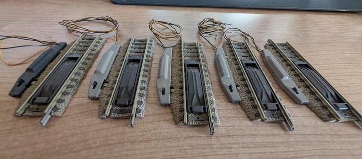 5 x Fleischmann 6114 H0 Profi Ontkoppelrail met Mech. 6444, Hobby en Vrije tijd, Modeltreinen | H0, Zo goed als nieuw, Rails, Fleischmann