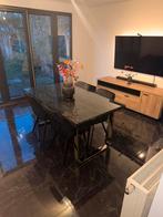 Te koop: Eettafel met 4 stoelen - zo goed als nieuw!, Huis en Inrichting, Ophalen, Glas, Modern, luxe, Nieuw