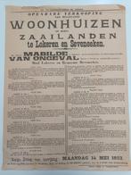 Affiche van Woonhuizen te Koop in Lokeren Seveneken 1923, Enlèvement ou Envoi