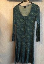 Groen blauw kleed met vestje, Blauw, Maat 42/44 (L), Ophalen of Verzenden, Zo goed als nieuw