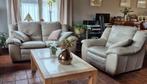 Italsofa lederen zetelset taupebeige, Huis en Inrichting, Zetels | Zetels, Ophalen, Gebruikt, Rechte bank, Leer