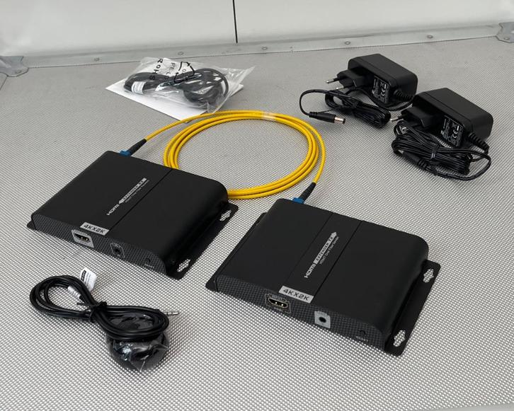 4K Video HDMI extender over glasvezel (tot 20km!), Audio, Tv en Foto, Fotografie | Professionele apparatuur, Nieuw, Ophalen of Verzenden
