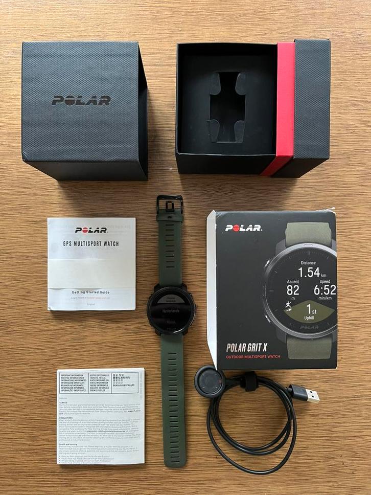 Polar Grit X Black Green Size : M-L, Handtassen en Accessoires, Sporthorloges, Gebruikt, Zwart, Afstand, Calorieverbanding, Conditie
