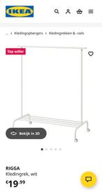 Ikea Rigga kledingrek wit, Ophalen