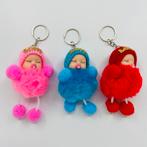Sleutelhangers 3 baby’s met mutsjes Love roze blauw rood, Ophalen of Verzenden, Zo goed als nieuw, Knuffel of Figuurtje