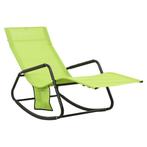 Ligbed in staal en textieleen - kleur groen, Tuin en Terras, Ligbedden, Ophalen, Nieuw, Overige materialen