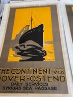 Affiche originale ancienne Oostende Dover vers 1930, Collections, Enlèvement ou Envoi