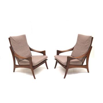 2x Vintage fauteuil De Ster Geldermalsen jaren '60 '70 teak beschikbaar voor biedingen