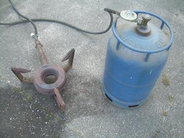 branderbek gasfles ontspanner, vuurhaard,gasfles aansluiting beschikbaar voor biedingen