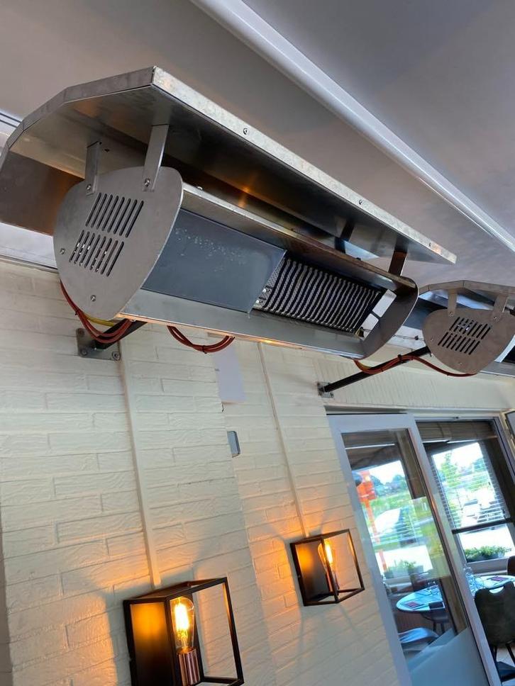 4 terrasverwarmers - SBM XDI12 aardgas, Tuin en Terras, Terrasverwarmers, Zo goed als nieuw, Gas, Wand, Waterbestendig, Ophalen