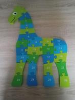 Giraffe houten puzzel alfabet en cijfers, Kinderen en Baby's, 10 tot 50 stukjes, Van hout, 6 jaar of ouder, Gebruikt