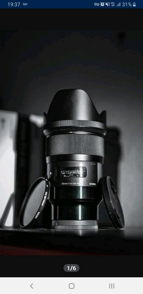 Sigma 35mm 1.4 Sony Full-Frame, Audio, Tv en Foto, Foto | Lenzen en Objectieven, Gebruikt, Zoom, Ophalen of Verzenden