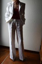 Wit linnen broekpak - Jake*s - 36, Kleding | Dames, Jasjes, Kostuums en Pakken, Kostuum of Pak, Wit, Ophalen of Verzenden, Zo goed als nieuw