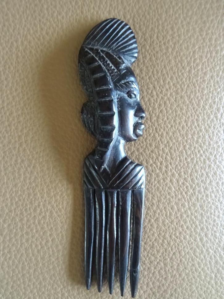 African Art handgesneden kam, ebbenhout. Guinee-Bissau, Antiek en Kunst, Kunst | Niet-Westerse kunst, Ophalen of Verzenden