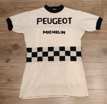 Vintage koerstrui wielershirt Peugeot Michelin  beschikbaar voor biedingen