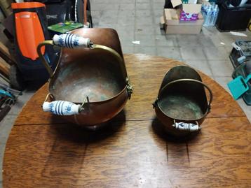 Lot de deux cache pots en cuivre beschikbaar voor biedingen