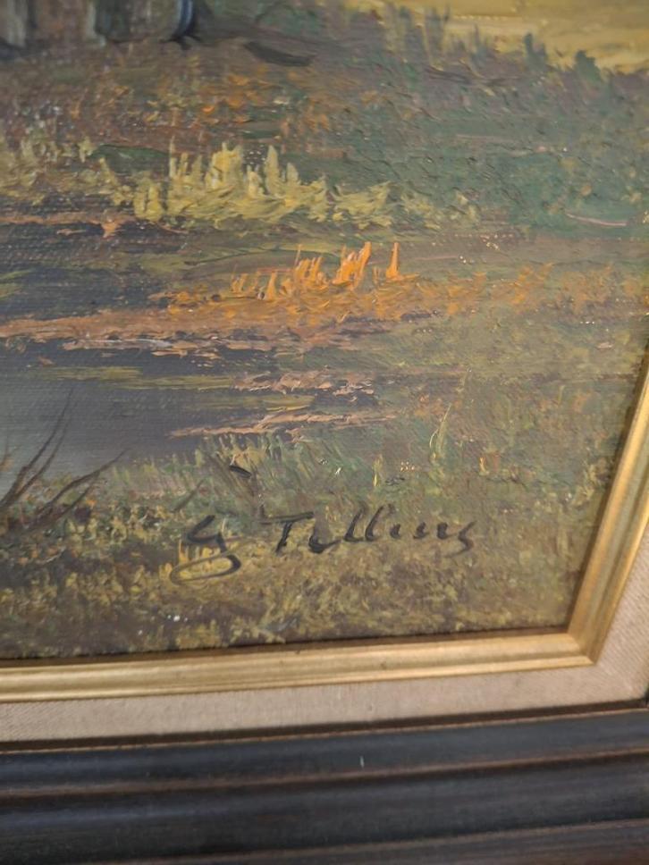 Koppel schilderijen G. Tullens – Olie op doek, Antiek en Kunst, Kunst | Schilderijen | Klassiek, Ophalen