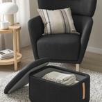 2 x Oorfauteuil met voetenbank, Gunnared zwart/grijs., Huis en Inrichting, Zetels | Zetels, Ophalen, Zo goed als nieuw, Eenpersoons
