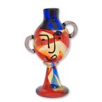 Grand vase fait main de style Murano — Design abstrait