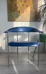 4x p40 Fasem tuigleer stoelen by Vegni & Gualtierotti, Maison & Meubles, Chaises, Bleu, Italian modern, Design, Cuir, Enlèvement ou Envoi
