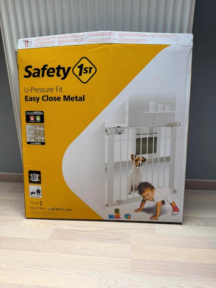 Veiligheidshek in metaal voor aan trap en andere plaatsen, Kinderen en Baby's, Traphekjes, Zo goed als nieuw, Klemhekje, Metaal of IJzer